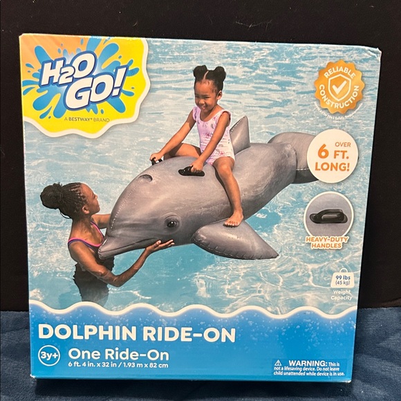 Dolphin Ride-On - Inflatable Pool Toy - Picture 1 of 3